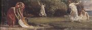 Sir Edward john poynter,bt.,P.R.A Atalanta's Race'and Nausicaa and her Maidens playing at Ball (mk37) painting